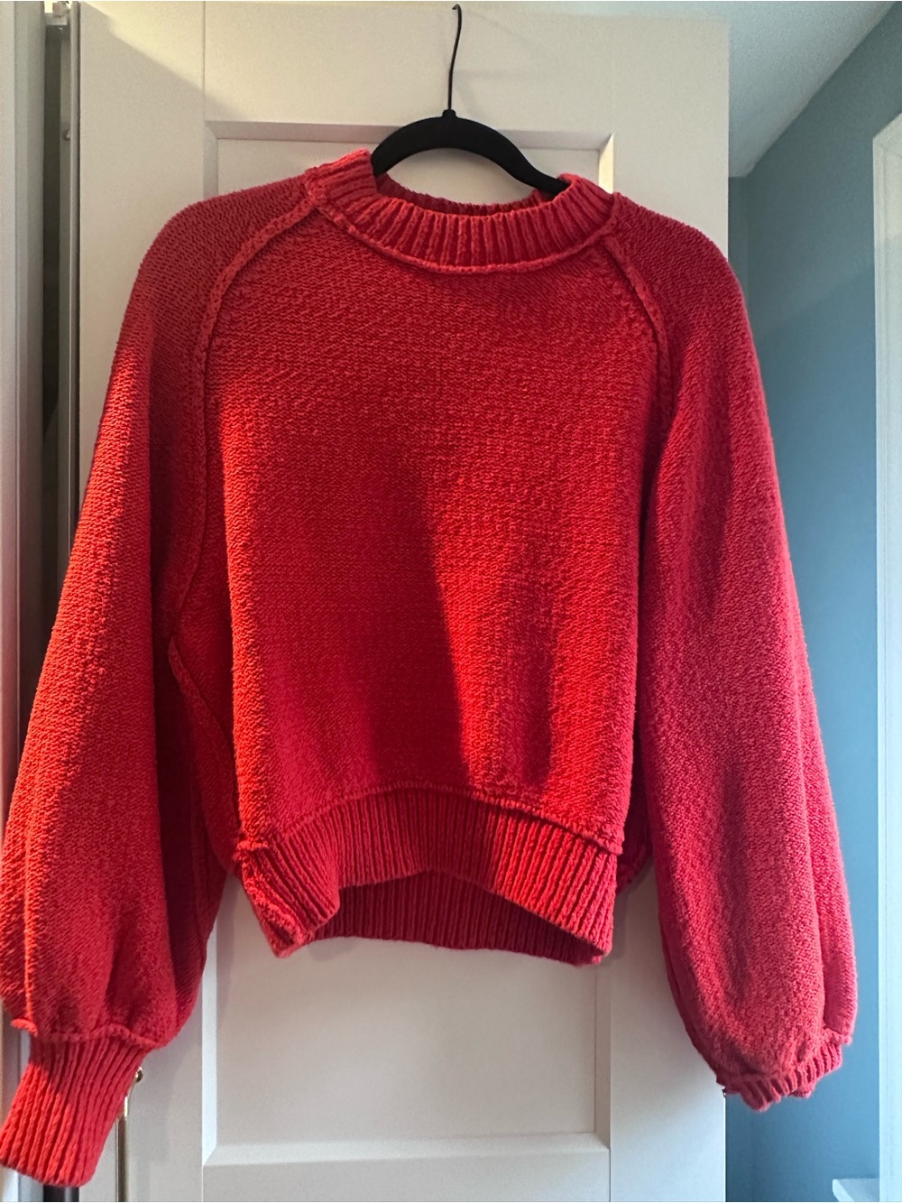 Free People Red Cozy Crewneck Sweater - Women's Knit Pullover